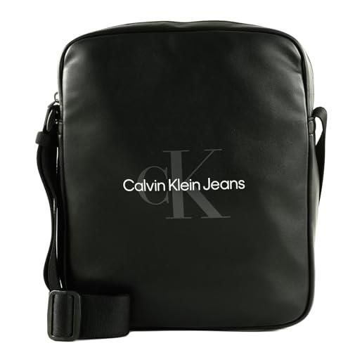 Calvin Klein Jeans monogramma, crossover uomo, nero, one size