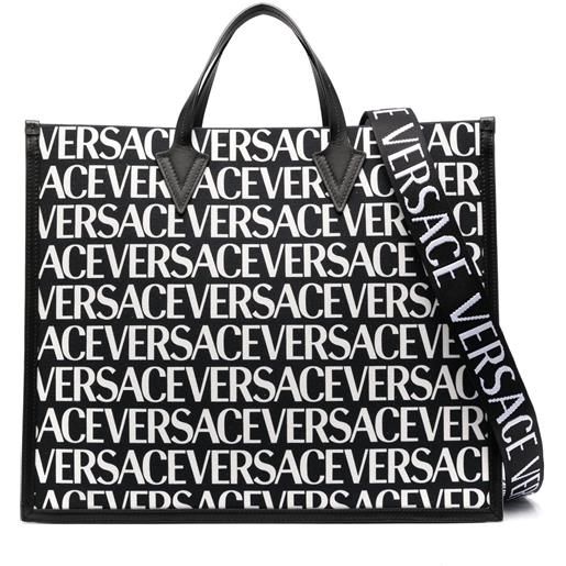 Versace borsa tote con stampa - nero