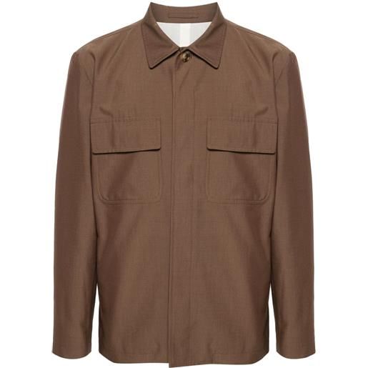 Lardini giacca-camicia con colletto ampio - marrone