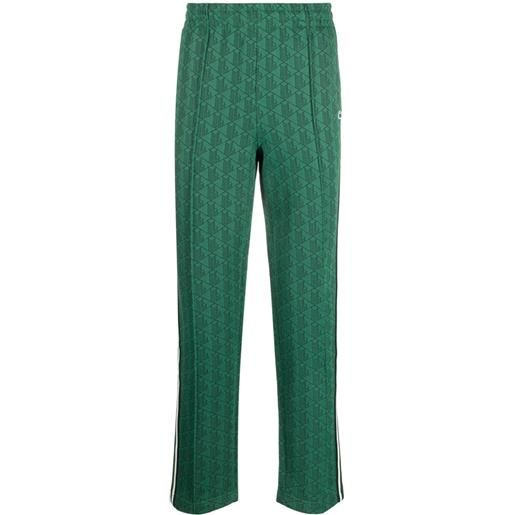 Lacoste pantaloni sportivi con effetto jacquard - verde
