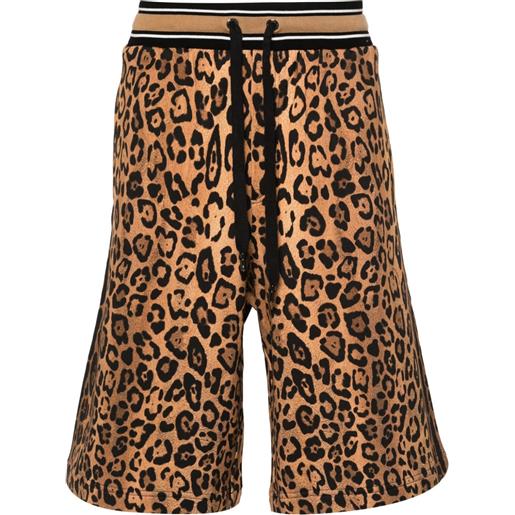 Dolce & Gabbana shorts sportivi con stampa - marrone