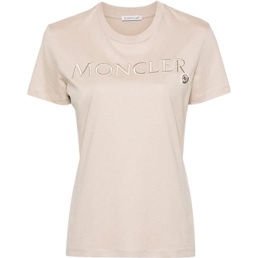 Moncler t-shirt con ricamo - toni neutri
