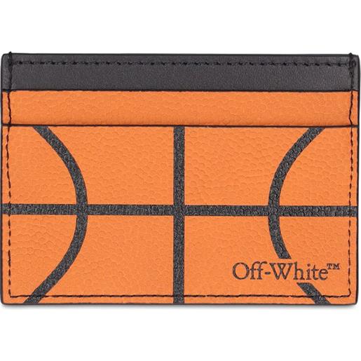 OFF-WHITE porta carte di credito basketball in pelle
