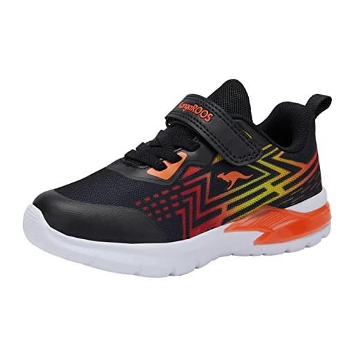 KangaROOS k-aw frost, scarpe da ginnastica, jet black neon orange, 29 eu