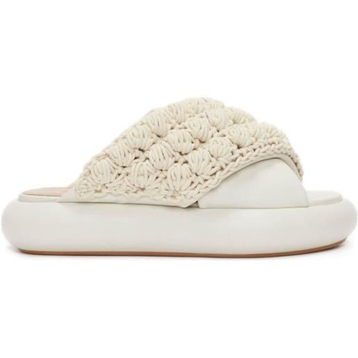 JW Anderson sandali slides popcorn - bianco