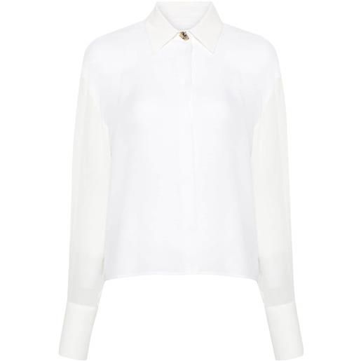 Genny camicia con colletto dritto - bianco