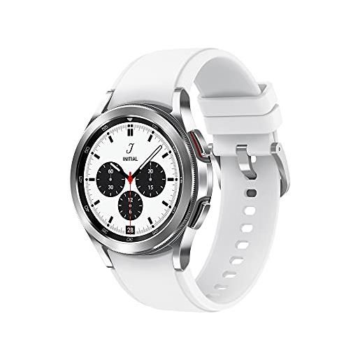 Samsung galaxy watch4 classic - smart. Watch, acciaio inox, ghiera rotante, monitoraggio benessere, fitness tracker, 2021, argento (silver), 42mm [versione italiana]