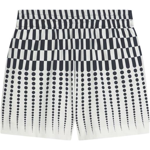 DRIES VAN NOTEN shorts con stampa geometrica - bianco