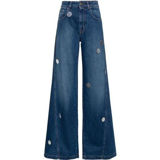 David Koma jeans a gamba ampia plexi mirror - blu