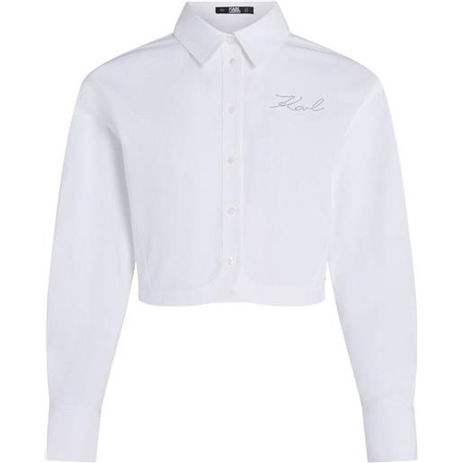 Karl Lagerfeld camicia crop - bianco