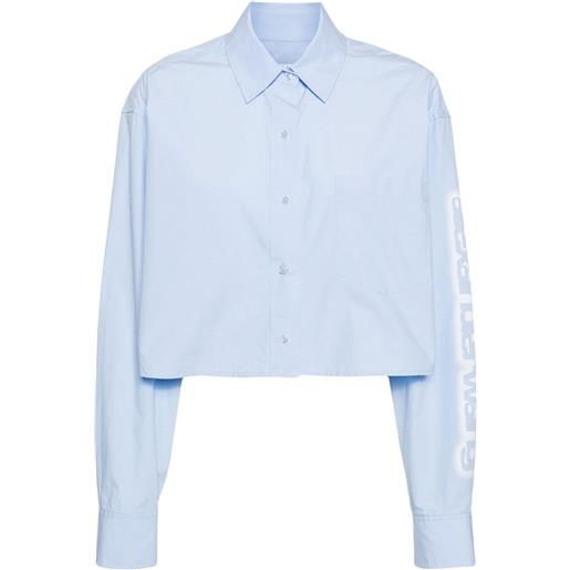 Alexander Wang camicia crop con stampa - blu