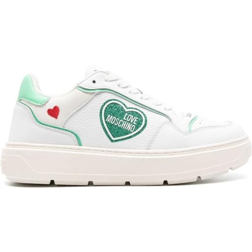 Love Moschino sneakers con glitter - bianco
