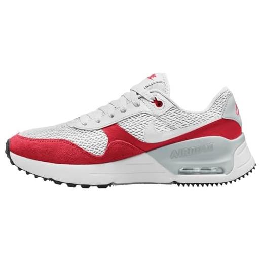 Nike air max systm, scarpa sportiva uomo, white white university red, 45 eu