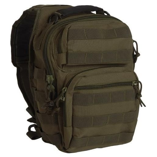 Mil-Tec one strap assault pack sm, zaino monospalla, stile militare, 10 litri, oliva, small (30 x 22 x 13 cm)