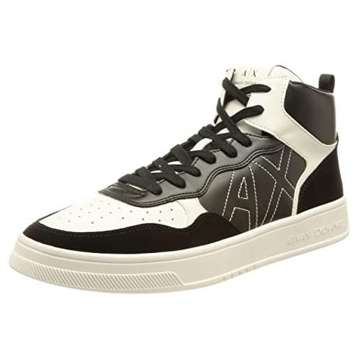 Armani Exchange men's, side logo, color shades, sneaker, scarpe da ginnastica uomo, nero (black/black), 41 eu