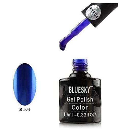 Bluesky smalto per unghie gel, purple metallic, mt09, viola, buio, metallico (per lampade uv e led) - 10 ml
