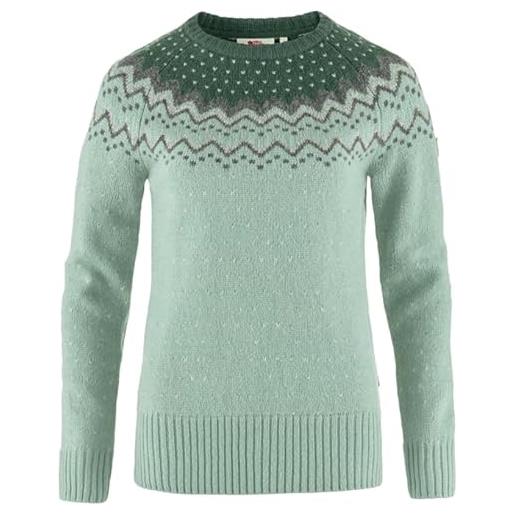 Fjallraven 89941-674-679 övik knit sweater w/övik knit sweater w maglia lunga donna misty green-deep patina taglia m