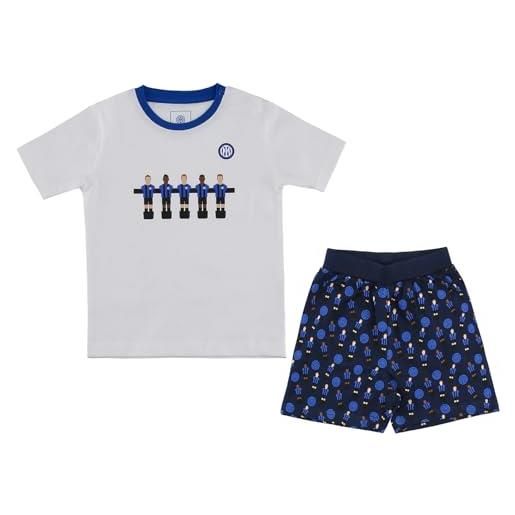 Inter set neonato t-shirt e pantaloncino corto, unisex 0-24 mesi, 100% cotone
