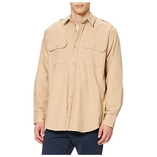 Mil-Tec safarihemd army deserthemd tropenhemd baumwolle, camicia da safari uomo, cachi, xxl