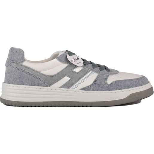 Hogan sneakers h630 bianco e celeste