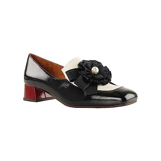 Chie Mihara raven37, mocassino donna, nero bianco rosso, 37 eu