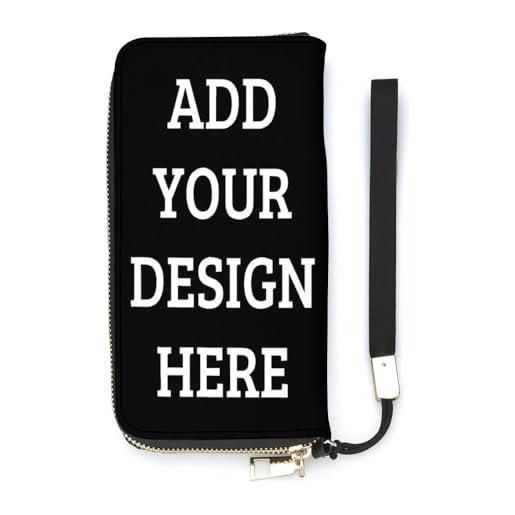 WAFICAC portafoglio in pelle personalizzato pochette porta carte personalizzato porta contanti portafoglio personalizzato con cerniera portamonete per donna uomo
