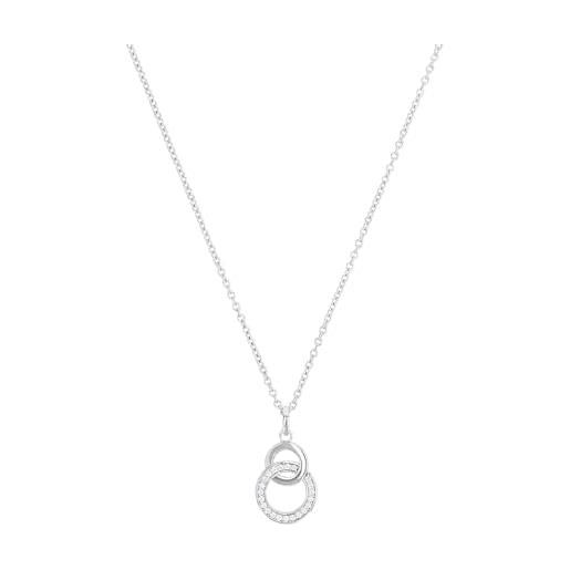 s.Oliver collana con ciondolo collana da donna in argento 925, con zirconia cubica sintetica, 42+3 cm, argento, viene fornita in una scatola regalo per gioielli, 2025992