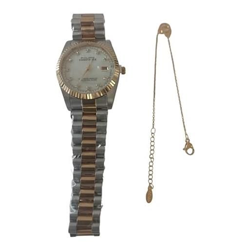 Generic philippe constance - orologio da donna in acciaio inox, con funzione calendario e cinturino, acciaio, classico