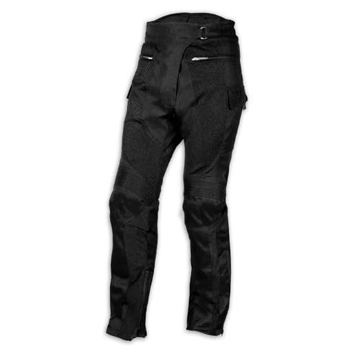 A-Pro pantaloni in tessuto mesh professionale moto stagione estiva ce protezioni donna 28 nero