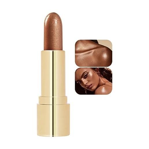 HADAVAKA 3d facial shaping contour highlighting stick, integrated cream makeup stick for contour & highlighter, portable highlighter stick, highly pigmented shimmer highlighter, for all skin tones (3#)
