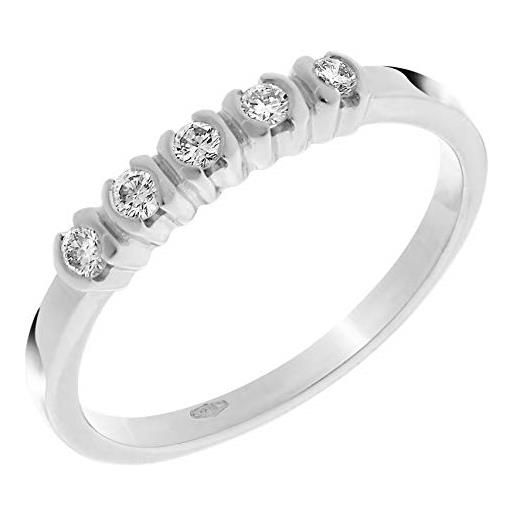 Orphelia finering - anello, con diamante, oro bianco, misura 15