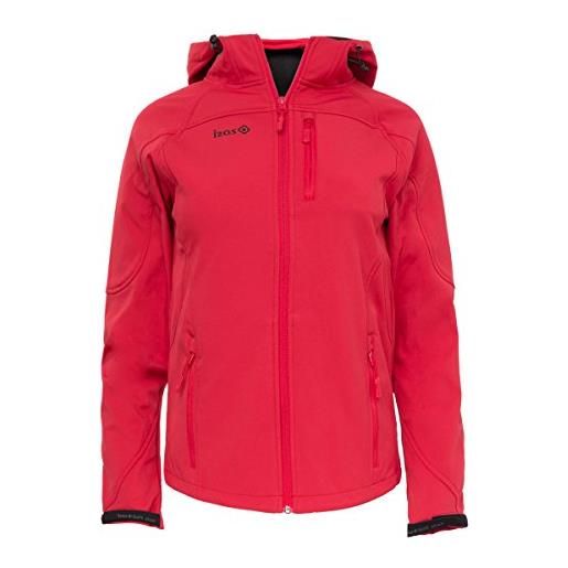IZAS tahoe giacca softshell con cappuccio, donna, rosso/rosso, xl