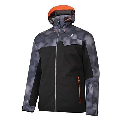 Regatta dare 2b anomaly waterproof & breathable high loft insulated ski & snowboard jacket with grown on hood and snowskirt, giacca impermeabile, isolante uomo, nero/nero digi camo, s