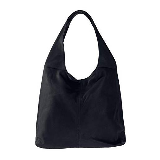 Oh My Bag modello new age-realizzata in vera pelle-si porta a mano: borsa a tracolla-made in italy-per le donne-per tutte le occasioni-blu donna, bleu, taille unique