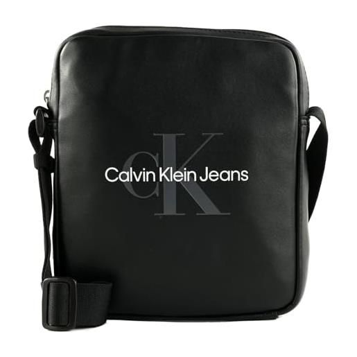 Calvin Klein Jeans monogramma, crossover uomo, nero, one size