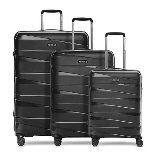REDOLZ essentials 10 set di valigie rigide 3 pezzi | in polipropilene di alta qualità e leggerezza | 4 ruote doppie e tsa per uomini e donne