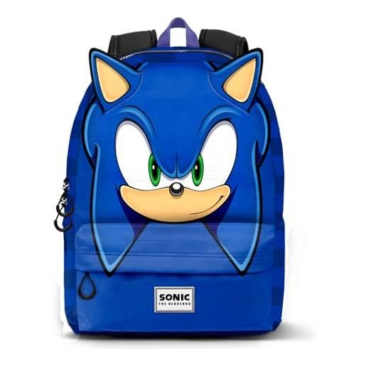 Sonic The Hedgehog - SEGA sega-sonic sight-zaino piccolo hs heady fan, blu, 23 x 34 cm, capacità 10 l