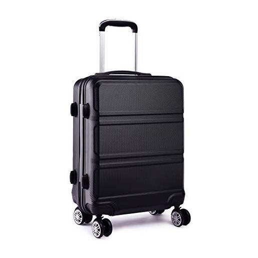Kono 74cm alta capacità e durata abs valigia con 4 rigida ruote valigie trolley grande 28'' (nero)