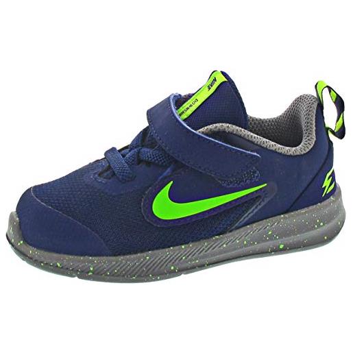 Nike downshifter 9 rw, scarpe da trail running unisex-bambini, multicolore (blue void/electric green/gunsmoke 400), 25 eu