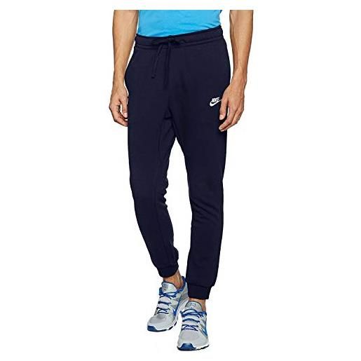 Nike m nsw jogger ft club - pantaloni per uomo, uomo, m nsw jogger ft club, blu (obsidian/white) (bianco), xs
