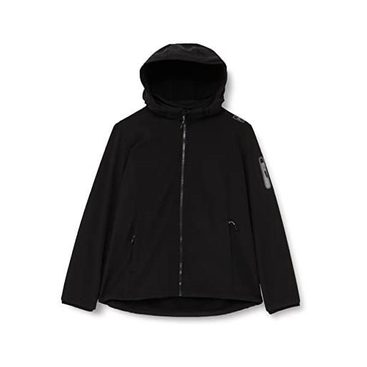 CMP giacca in softshell da donna con cappuccio removibile, nero, xxs