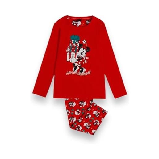 Disney pigiama bambina invernale natalizio 100% cotone interlock stampa minnie art. 60632 (6 anni)