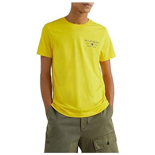 Tommy hilfiger - t-shirt uomo regular con logo a contrasto - taglia s