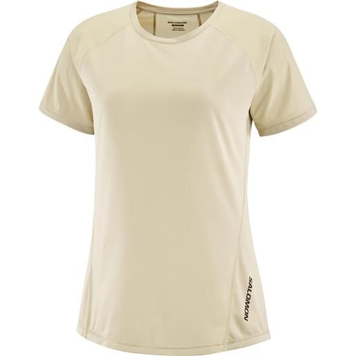 Salomon - t-shirt da escursionismo traspirante - outline ss tee w white pepper per donne - taglia s, m, l, xl - grigio