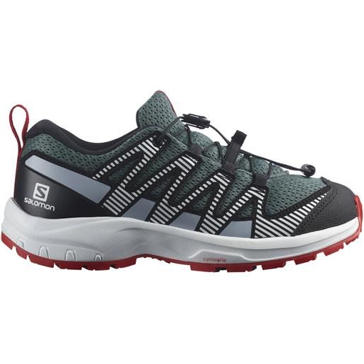 Salomon - scarpe outdoor - xa pro v8 j stormy weather/zen blue/goji berry - taglia bambino 32,35,37,38,40 - rosso