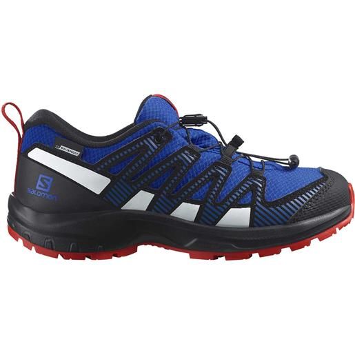 Salomon - scarpe da trekking - xa pro v8 cswp j lapis blue/black/fiery red - taglia bambino 32,33,34,35,36,37,39