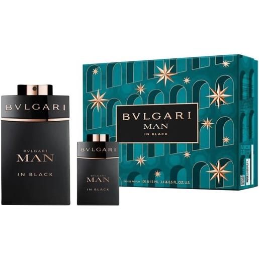 Bulgari cofanetto man in black - eau de parfum 100 ml + edp travel size 15 ml