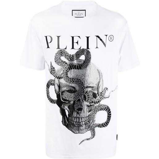 Philipp Plein t-shirt con stampa snake - bianco