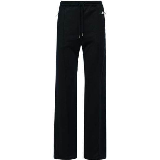 Courrèges pantaloni sportivi con applicazione - blu