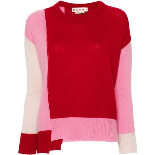 Marni maglione con design color-block - rosa